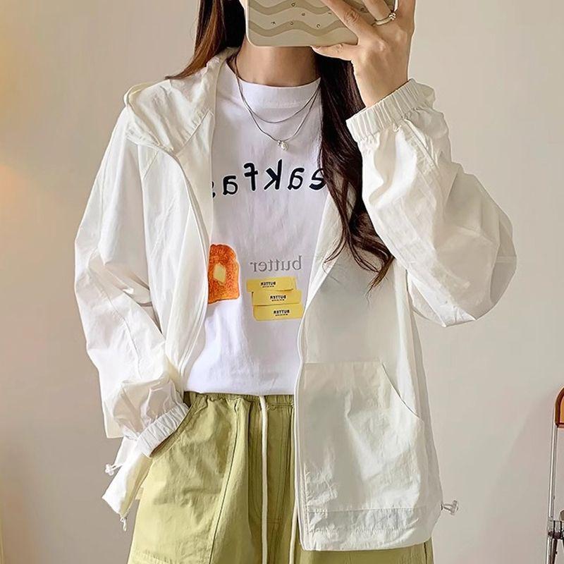 Women's Spring Hooded Windbreaker: Lightweight Anti-UV Sun Protection Jacket