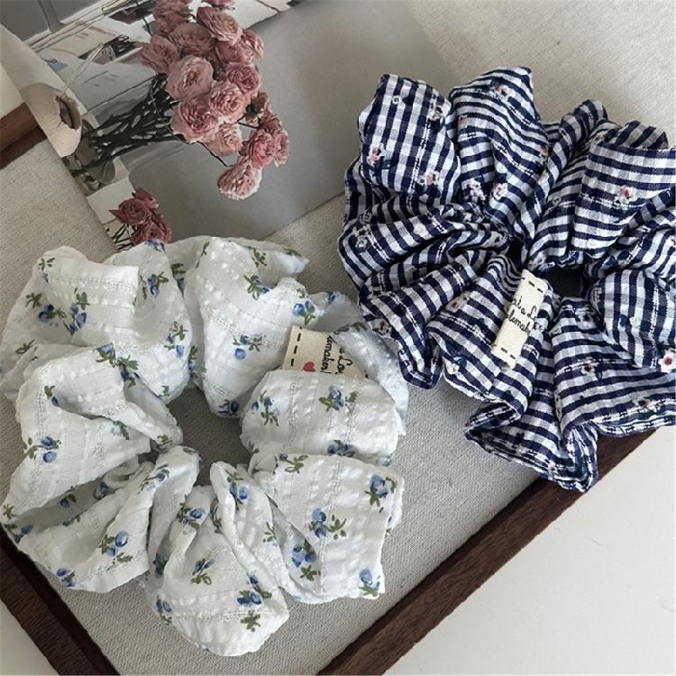 Scrunchies Embroidered Hair Accessories Soft Fabric Elastic Hair Bands Ponytail Holder Suitable For Various Hairstyles