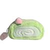 Cute Plush Cantaloupe Swiss Roll Pencil Case - Large Capacity Stationery Storage