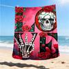 1pc Skull Roses Love Outdoor Blanket - Lightweight Flannel Throw For Travel, Camping, Gifts For Family Or Friends Yy251114268