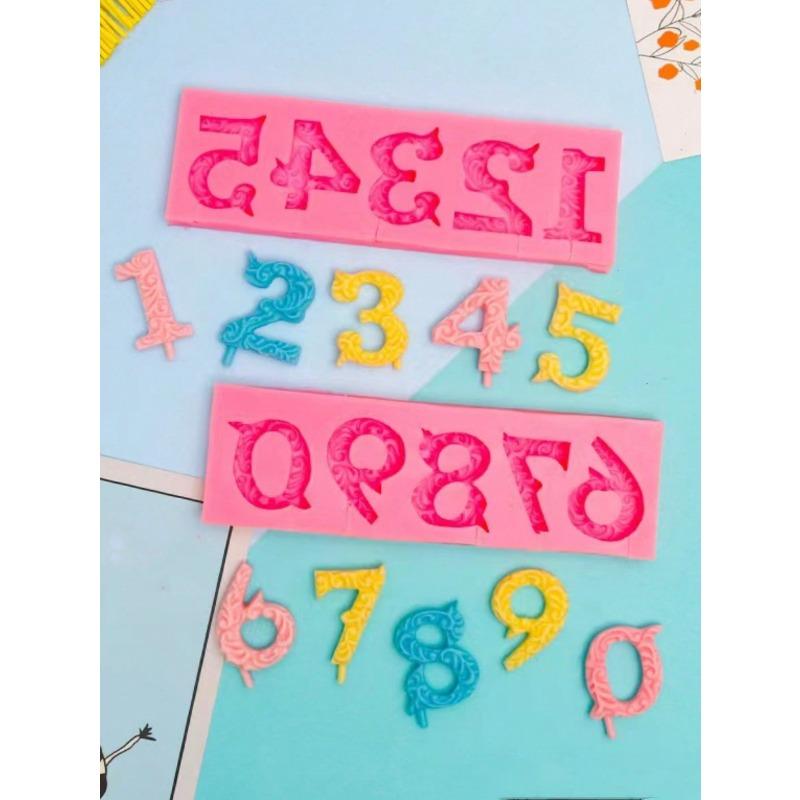 1 Set 0-9 Number Shaped Silicone Molds, Minimalist & Practical Multifunctional