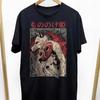 Unisex Sommer Vintage Prinzessin Mononoke T-Shirt Baumwolle Atmungsaktiv Tee Unisex Rundhals Streetwear Oversized Kurzarm