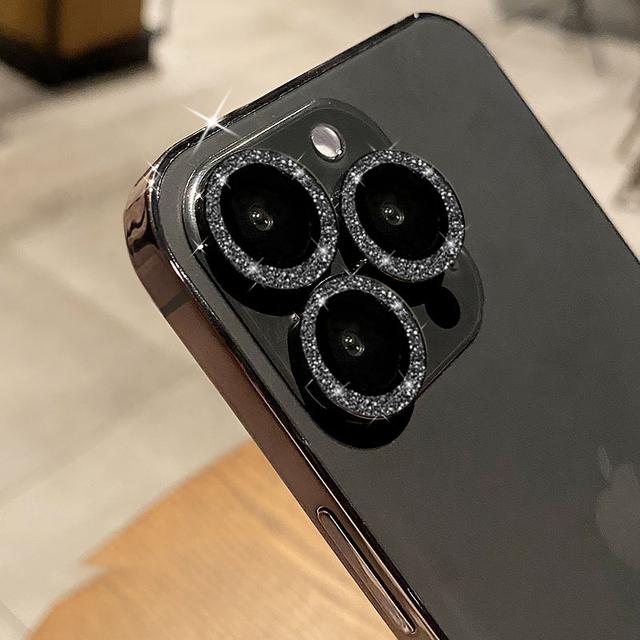 3d Bling Diamond Camera Lens Protector For Iphone 12 13 Pro Max Metal Ring Lens Tempered Glass Film For Iphone 11 Pro Max Cover