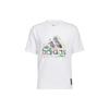 Men's Adidas Alphabet Logo Multi-Color Printing Short Sleeve White T-Shirt HC4456