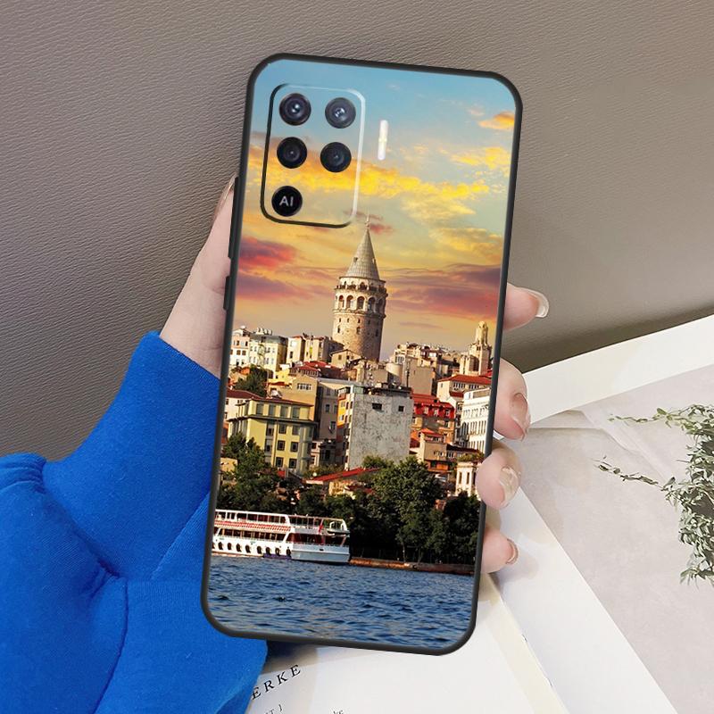 Turkey Istanbul Scenery Building Case For Oppo A77 A57 A17 A60 A80 A40 A74 A54 A94 A78 A98 A18 A38 A58 A96 A76 A16 A15 A5 Pro