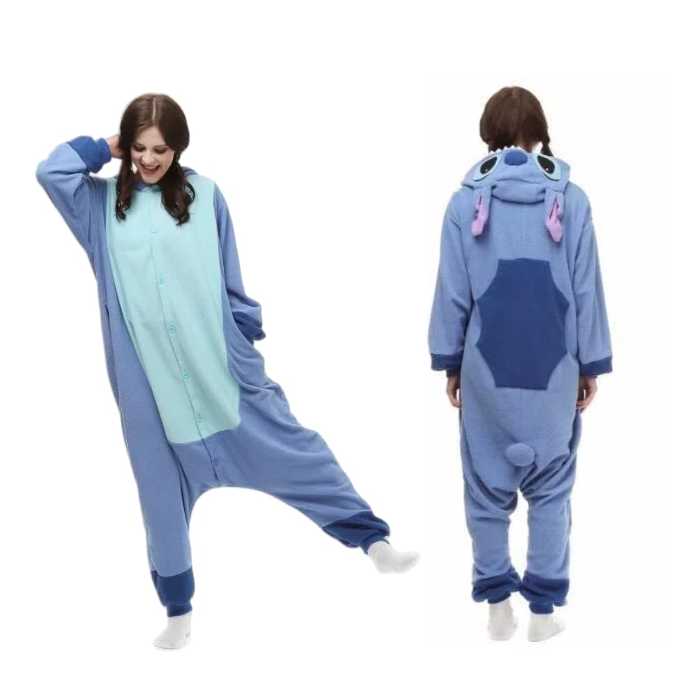 Fleece Kigurumi Stitch Cute Soft to the Unisex [RemeeHi] Costume, Pajamas, Kigurumi, Loungewear, touch, (Pink, L)