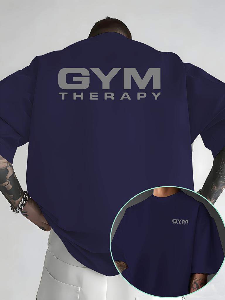 "Gym Therapy" Minimalist Print on Premium Mens T Shirt Perfect for Summer Workout & Casual Street Style