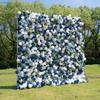 Uflower White Blue Rose Flower Wall Artificial Hanging Curtain for Wedding Party Background Decorations