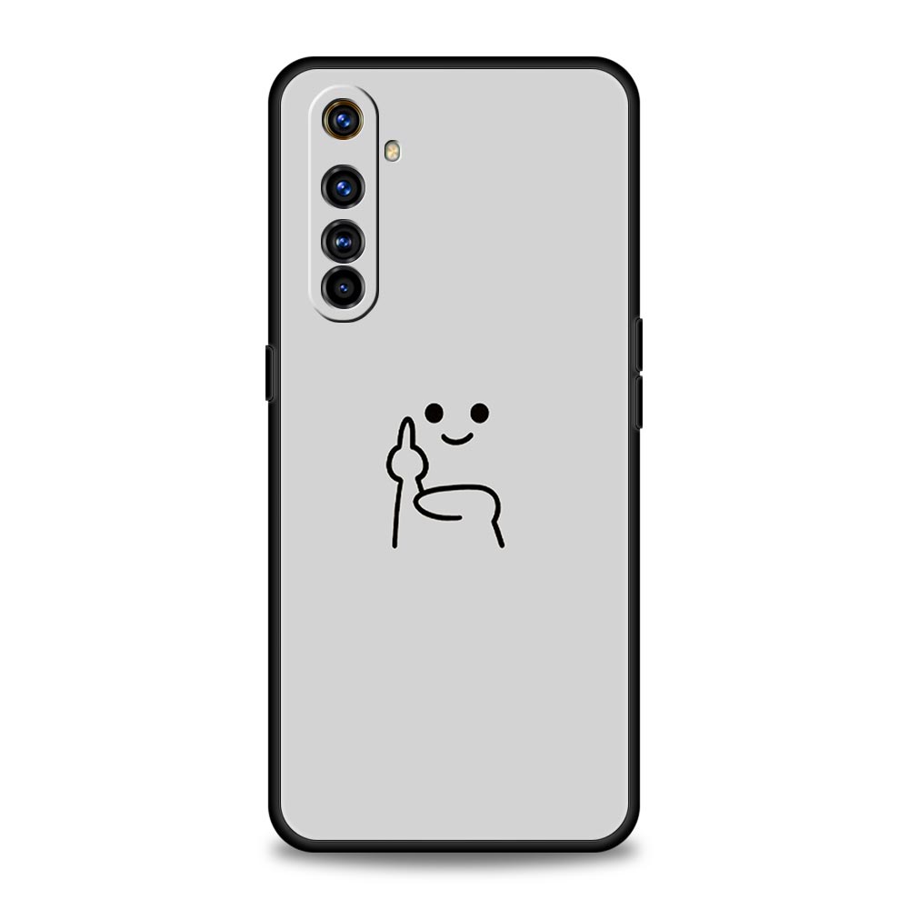 Cute Middle Finger Phone Case For Realme 16 15T 14 13 12 11 10 4G 9 8 5G Pro Plus C21 C25 C35 GT5 GT3 GT2 Neo 2 3 3T 5 Cover