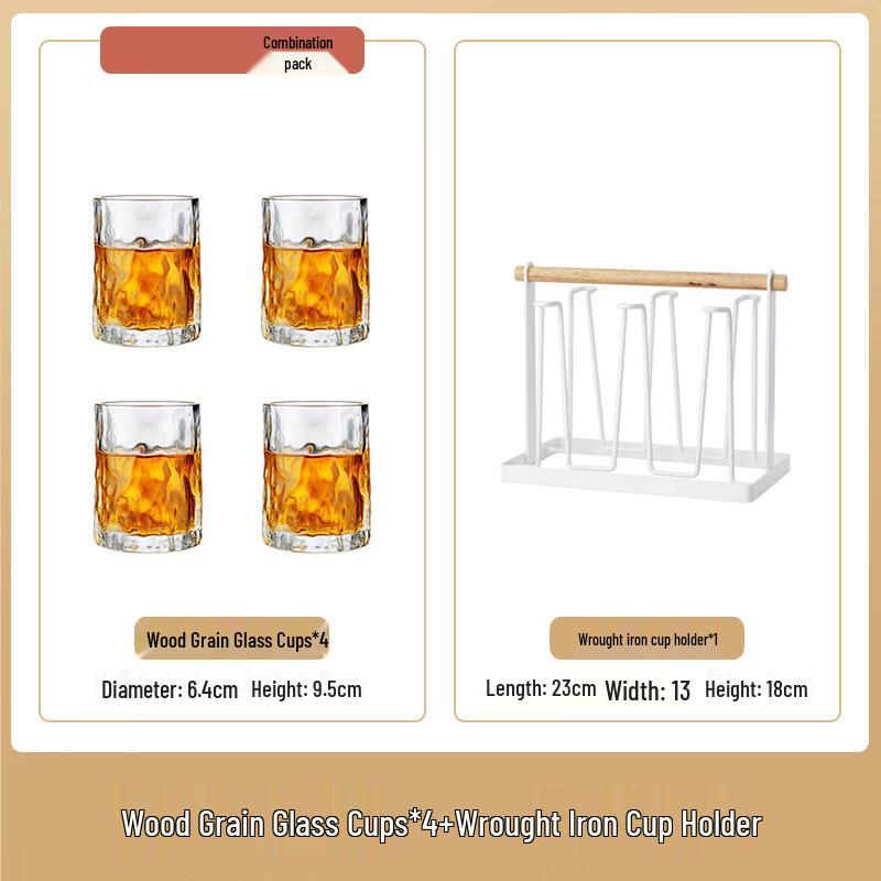 Aiqiyi ME Creative Ice Glacier Glass Cup Set 4 cups + cup holder