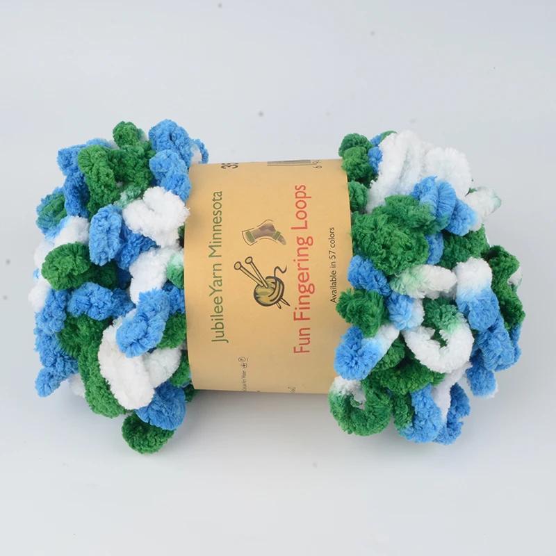 500g/Lot Hand Knitting Finger Loop Yarn Crochet Super Warm Puffy Circle Cotton Braided Rope Puffy Smart Polyester Sock Toy