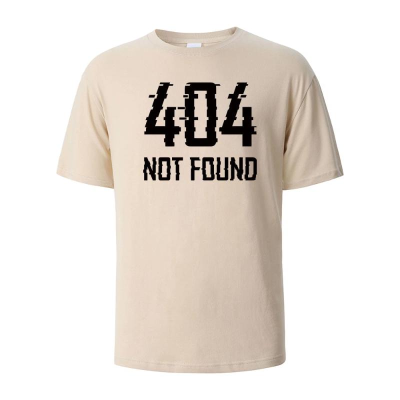 404Not Found Print T-Shirt Summer Tees For Men Women Cotton O-neck Oversize Casual Short sleeved Tops