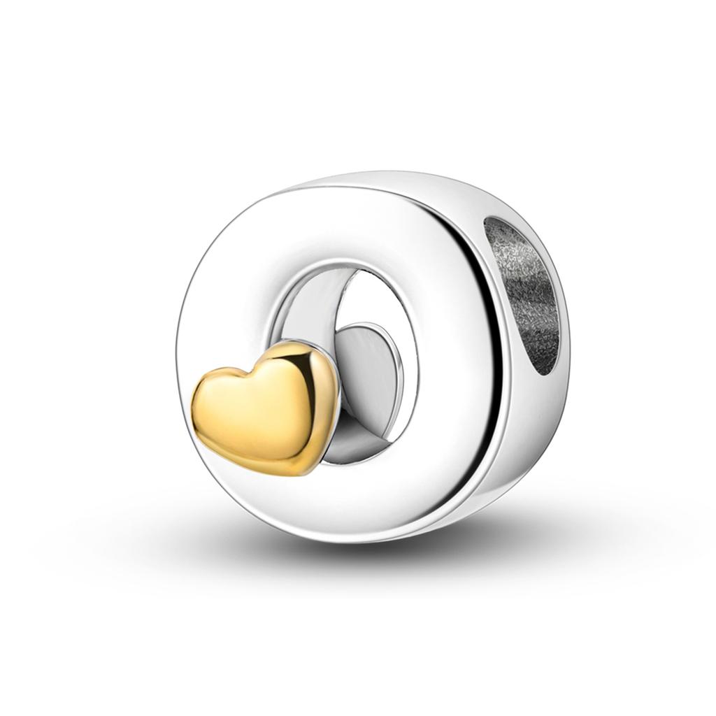 Charms 26 Letters A To Z Alphabet Spell Words Diy Name Copper Beads With Heart Fit Original Bracelet Diy Ladies Girl Jewelry