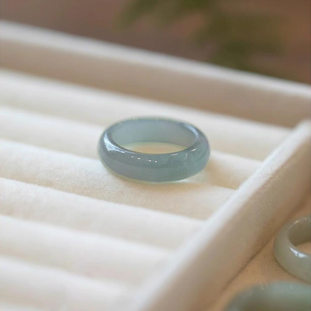 Fashionable Natural Glass Rings Decoration Portable for Women Simple Retro Chinese Styles Holiday Gifts with Gifts Box