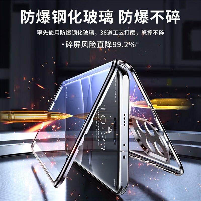 360 Full Case For Oppo Reno 14 Pro 5G Reno14 14Pro Double Sided Magnetic Adsorption Metal Tempering Glass Phone Cover