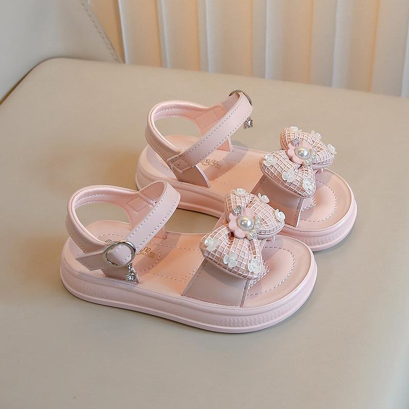 Girls Sandals Princess Shoes Fashion Schoolgirl Sandals Cartoon Cute Performance Shoes One-word Sandals 2025 Summer