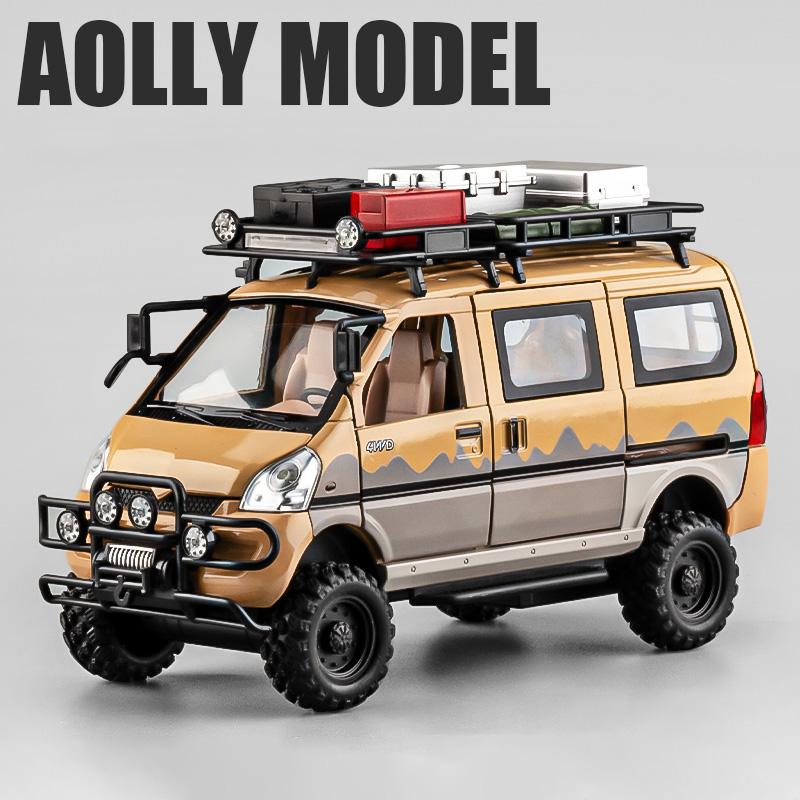 1:24 WuLing VAN Off-Road Vehicle Alloy Muscle Car Model Sound and Light Pull Back Children's Toy Collectibles Birthday Gift