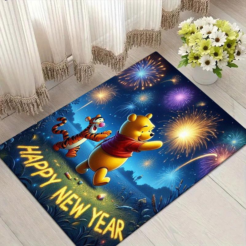 

1pc Winnie The Pooh Pattern Area Rug Soft Flannel Floor Mat for Living Room,Office,Bedroom and Carpet 60cm by 90cm