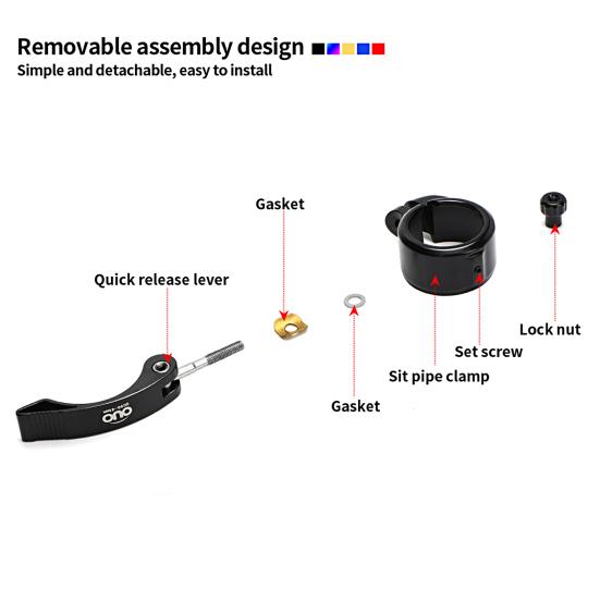 Bike Seat Clamp High Strength Universal Installation Lightweight Design Strong And Sturdy Convenient Anti-rust Aluminum Alloy 40mm/41mm Brushed