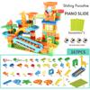 Nyeste Stor Størrelse Platespiller Klinkekulebane Byggeklosser Kreativt Piano DIY Klosser Plast Trakt Sklie DIY Montering Klosser