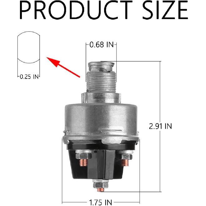 HZEL Car Ignition Switch with Key, 12V Vehicle Key Ignition Switch, 4 Position Acc Off IGN Start Automotive Replacement Accessories, Universal for