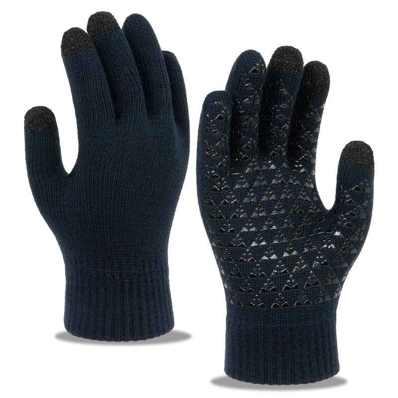 Exclusive Knit Touchscreen Gloves Couples Winter Fleece Lined Thick Warm Anti-Slip Gloves