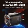 30W Dual Port USB & Type-C Fast Charger for US/EU - Mobile Phone PD Travel Charger