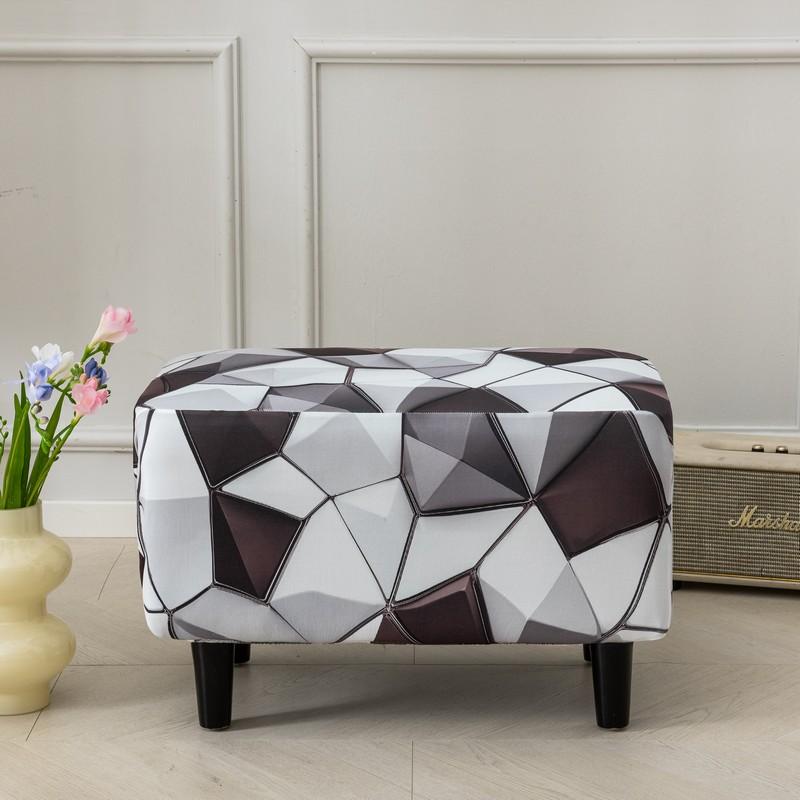 

Чехол для пуфа с эластичной резинкой, прямоугольный чехол для пуфа с подставкой для ног, чехол для табурета с нескользящей эластичной подошвой