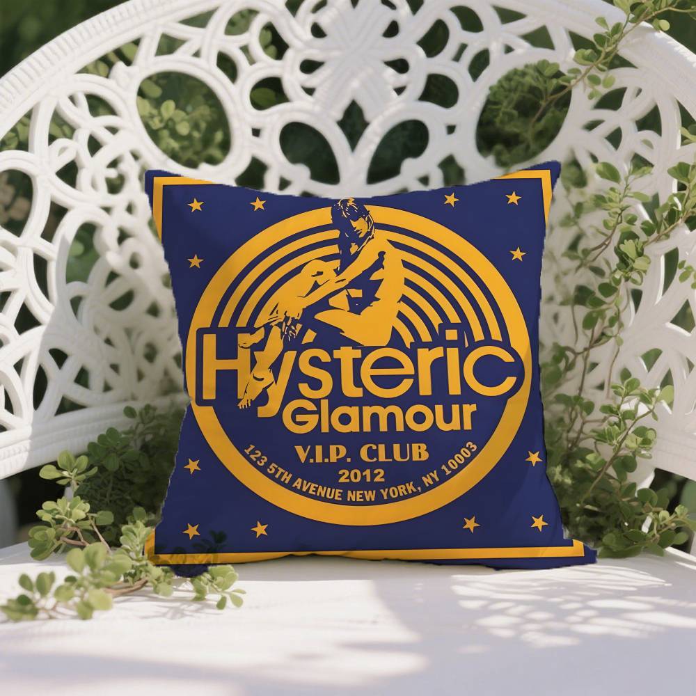 Jap-Fashionable H-Hysteric Casual Glamour Anti-Dustmite Pillowcase Invisible Zipper Silky Short Plush Sofa Cushion Cover