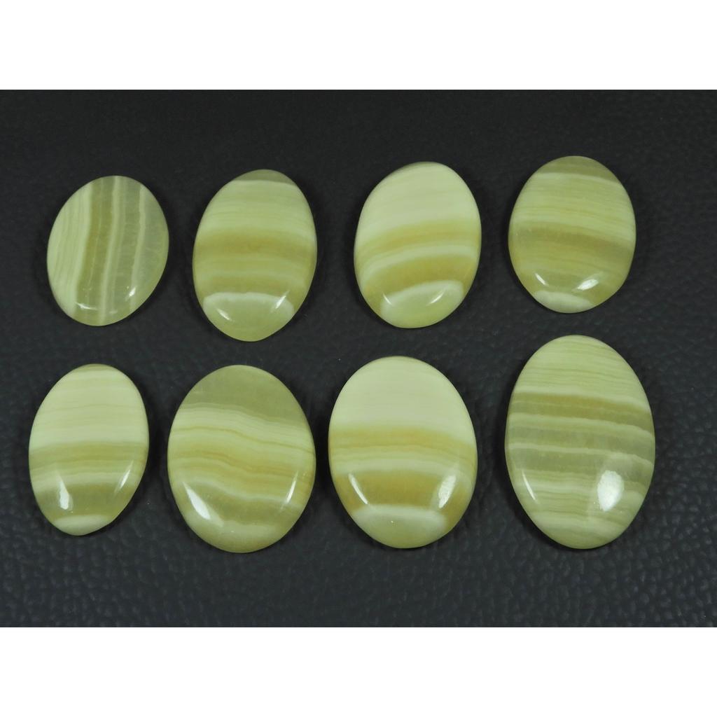 250Cts. Natural Yellow Lace Agate Oval Cabochon Loose Gemstone 08 Pcs Lot C-3897