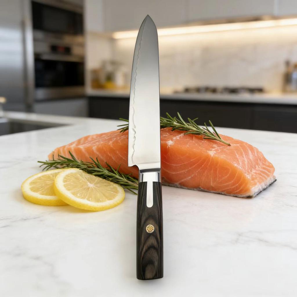 7 Inch Santoku Knife S301 Powder Steel Blade Wood Handle Chef Slicing Vegetables Cleaver Meat Handmade Forged Kitchen Knives