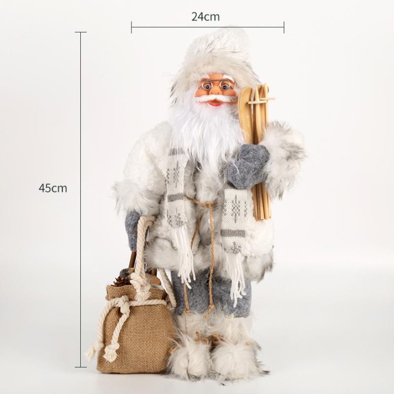 Christmas Decorations pink Santa Claus Dolls Standing Christmas Figurine Holiday Decoration Ornaments Layout Window Decoration