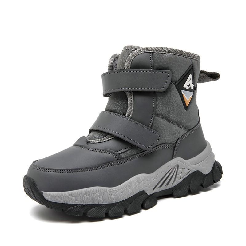 Kids Winter Snow Boots Boys Girls Thick Warm Fleece Lined High Top Ankle Non-Slip TPR Sole