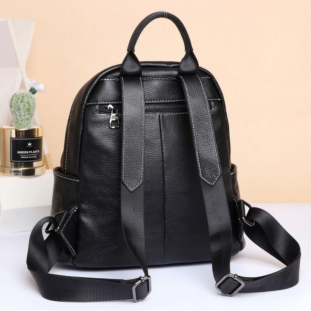 Cowhide Women's Backpack Large Capacity Fashion New Travel Bag
