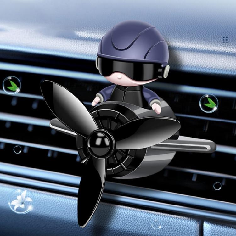 Car Interior Dashboard Decoration Ornament Scent Enhancer, Cute Pilot Model With Active Propeller Vent Mounted Freshener