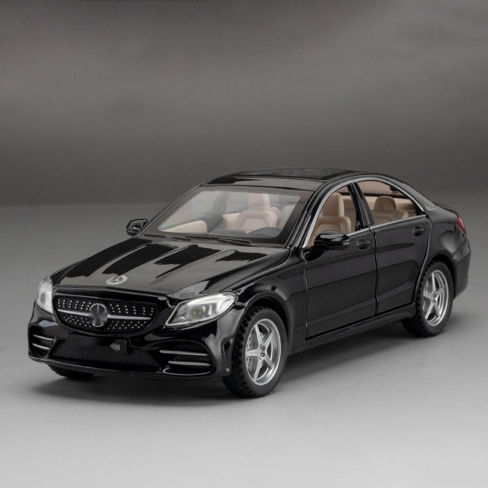 1:32 Scale Benz C260L Diecast Alloy Model Car Toy, Pull Back Vehicle with Sound and Light for Kids Adults Gift Collection