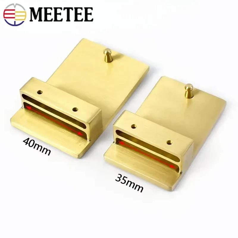 Meetee 35/40mm Mosiężna Klamra do Paska Gładki Klips Końcowy do Paska Zamiennik Głowy Paska Akcesoria Sprzętowe do Odzieży DIY