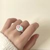 Open Ring Painting Ring Dripping Oil Irregular Enamel Ring Cute Enamel Love Heart Ring  Couple