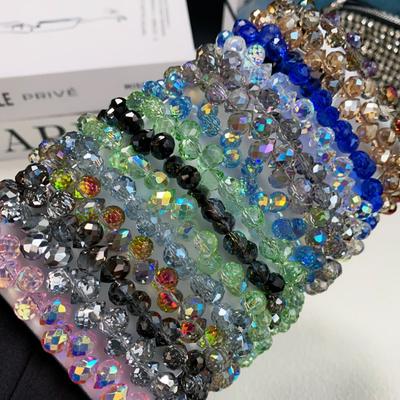 Stylish Glitter Crystal Bead Pendant Transparent Detachable Wrist Crystal Chain Colorful Crystal Bead Keychain for Women Girls