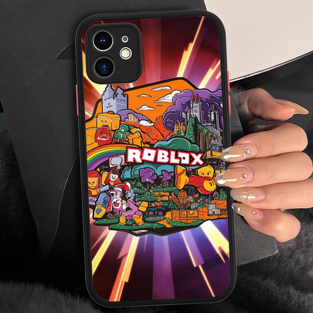 Popular Game R-Roblox Phone Case For IPhone 16 Pro Max 15 14 13 12 11 XS MAX X Plus Candy Color Matte TPU Phone Cover