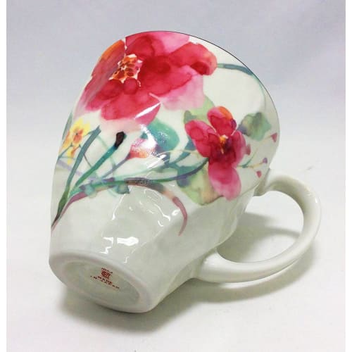 Watercolor Flower Mug, Shumei Chrysanthemum