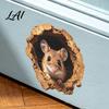 Self Adhesive Wall Murals 3D Realistic Mouse Hole Sticker Cute Rat Burrow Decal Waterproof Kitchen Backsplash Decor Self-Adhesive Removable