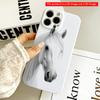 2DFlat White Horse Portrait Phone Case All Inclusive Film Hard Phone Case, Compatible with iPhone 18 Pro Max 17 16 15 14 13 12 11