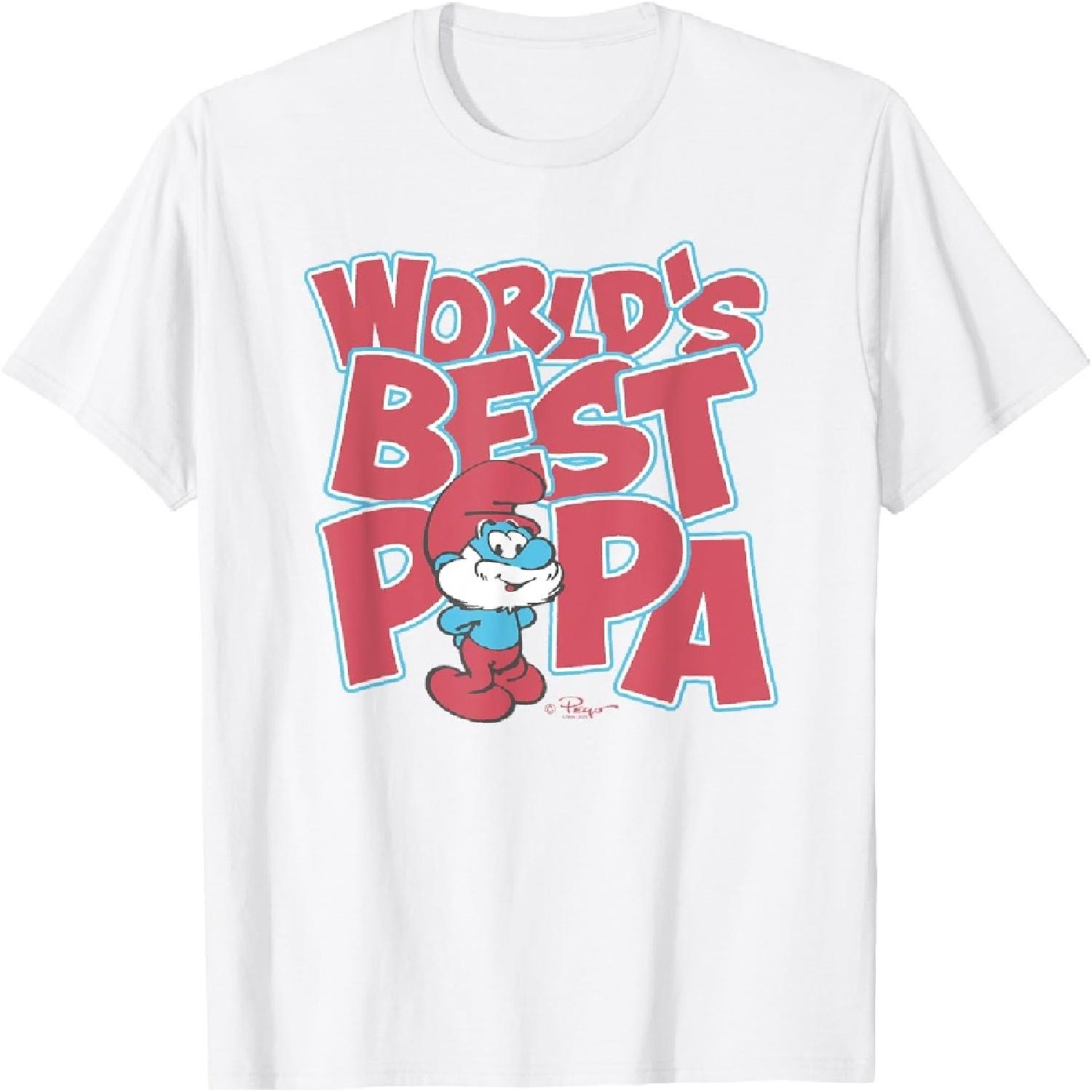 The Smurfs Proud Papa Father s Day Cartoon T-Shirt XXXXXL белый