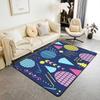 Retro Memphis Style Geometric Print Area Rug, 80s Neon Colorful Non-Slip Floor Mat for Living Room Bedroom Home Decor Carpet