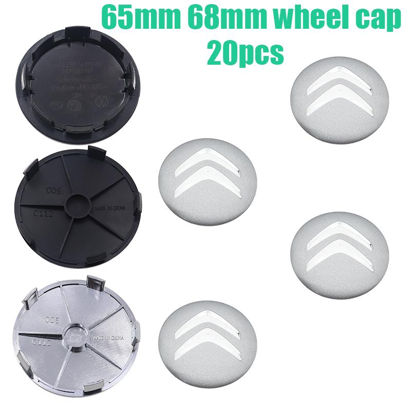 20pcs 65mm 68mm Citroen 3D logo Car wheel emblem Wheel Center Hub Cap auto Rim refit dust-proof badge covers styling accessories