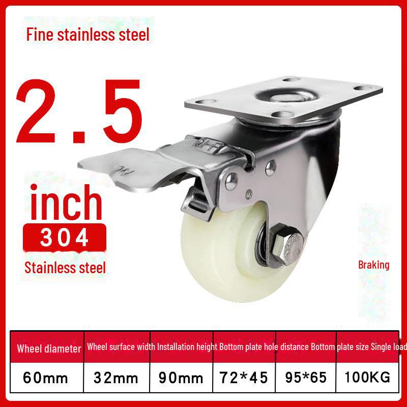 Robustes, wasserdichtes Nylon-Lenkrad aus Edelstahl 304 mit Bremse (4", 5", 6", 8").