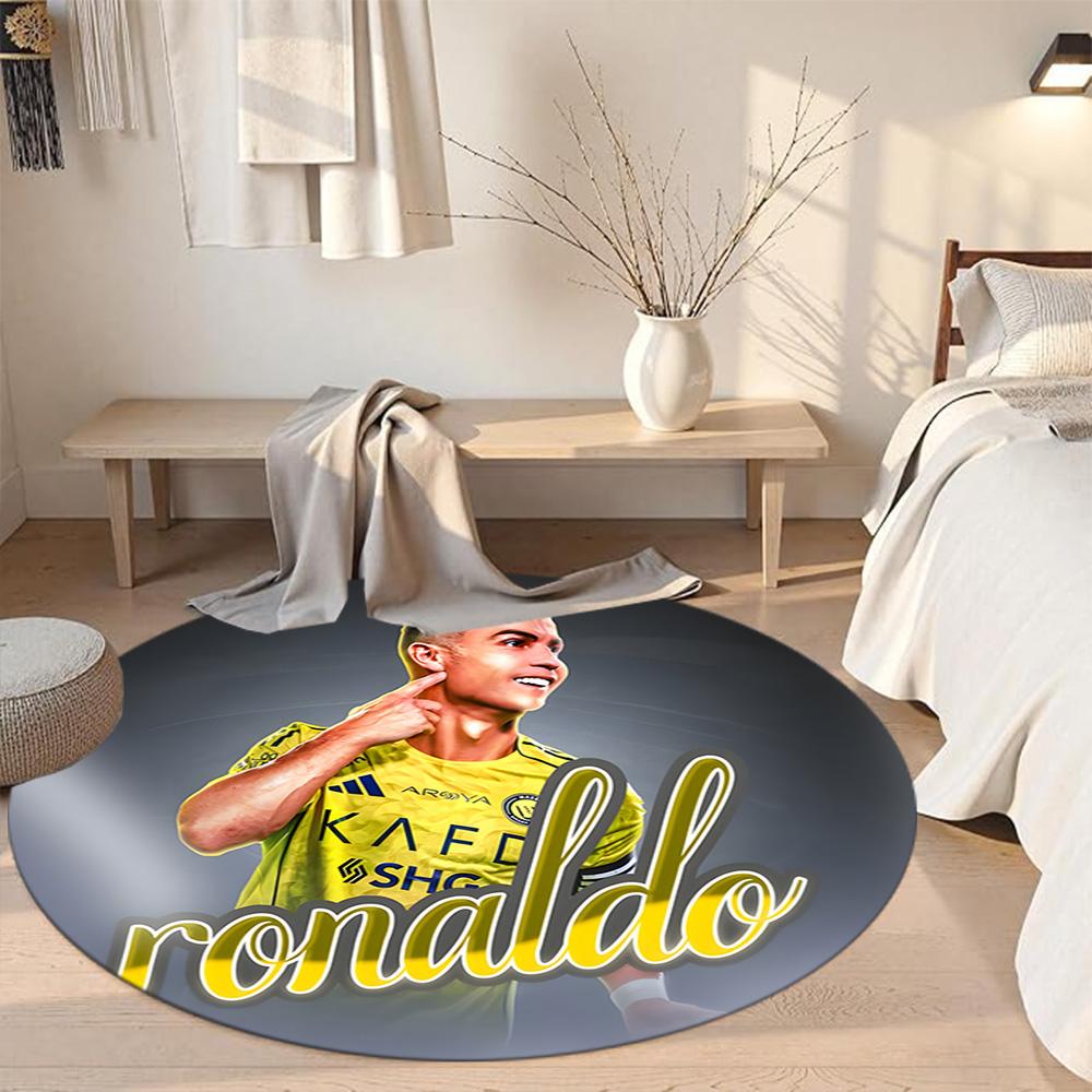 Ronaldo's Round Floor Rug Suitable for Bedrooms Hallway Kitchen Game Room Antislip Round Carpet Office home decor