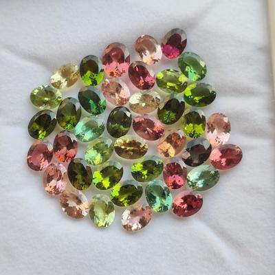 Lote Misto de Turmalina Natural, Lote de 10 Peças, Lote de Pedras Preciosas Facetadas de Multi Turmalina, Multi Turmalina Pedra de Nascimento de Outubro Para Fazer Joias.