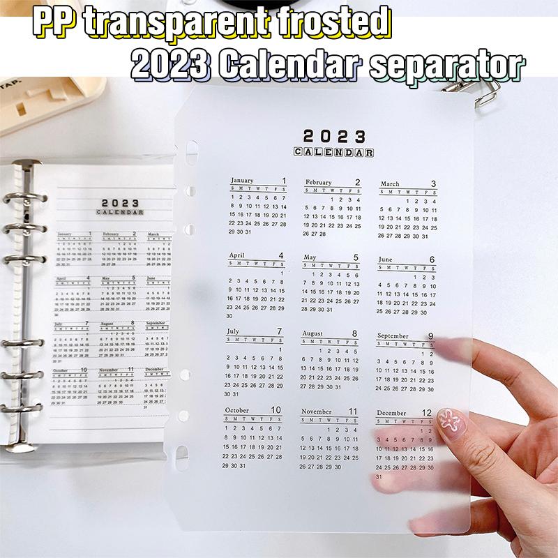 

2023 Календарь Pp Делитель A5 A6 Свободный лист Ноутбук Планировщик Индекс Лист Binder